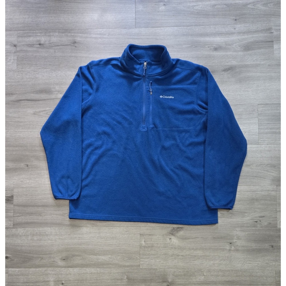 Columbia Fast Trek™ III Half Zip Fleece Pullover Men's Size 2XL Blue EUC